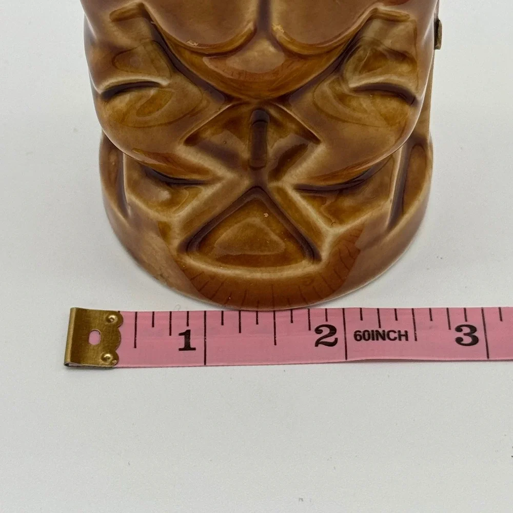 Vintage 60s Orchids of Hawaii Tiki Mug R-71 Brown Ceramic Grimace Barware Japan